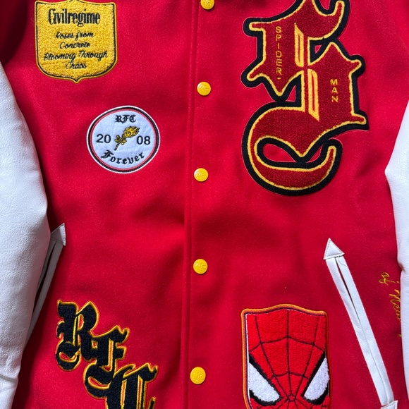 Brand New! Civil Regime x Marvel Spiderman Letterman Jacket - 2XL - Picture 2 of 10